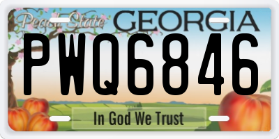 GA license plate PWQ6846