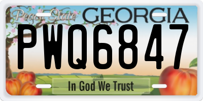 GA license plate PWQ6847