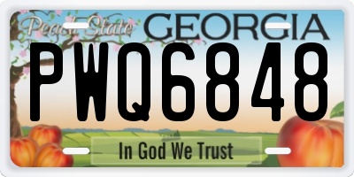 GA license plate PWQ6848