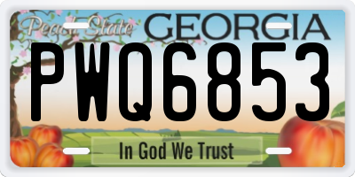 GA license plate PWQ6853