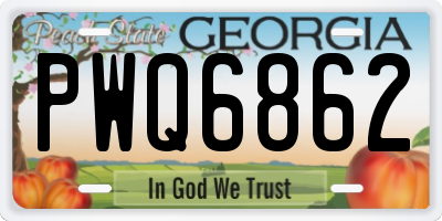 GA license plate PWQ6862