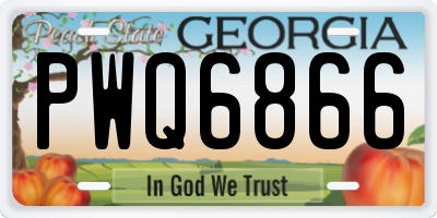 GA license plate PWQ6866