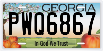 GA license plate PWQ6867