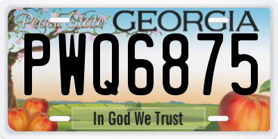 GA license plate PWQ6875