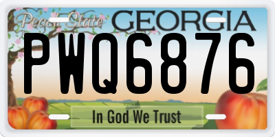 GA license plate PWQ6876