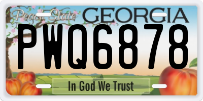 GA license plate PWQ6878