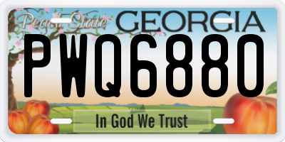 GA license plate PWQ6880