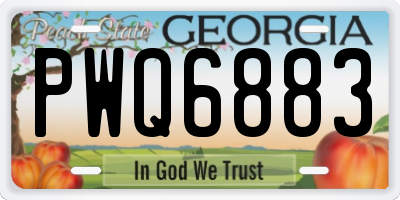 GA license plate PWQ6883