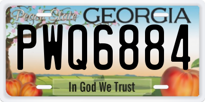 GA license plate PWQ6884