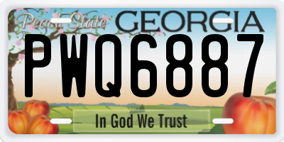 GA license plate PWQ6887