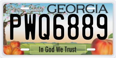 GA license plate PWQ6889