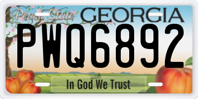 GA license plate PWQ6892