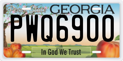 GA license plate PWQ6900