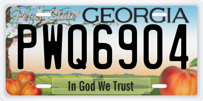 GA license plate PWQ6904