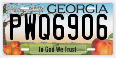 GA license plate PWQ6906