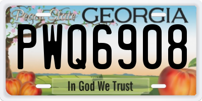 GA license plate PWQ6908
