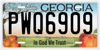 GA license plate PWQ6909