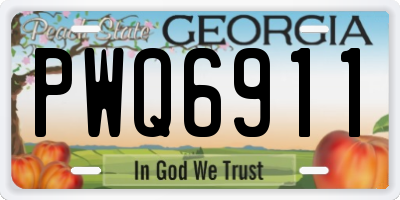 GA license plate PWQ6911