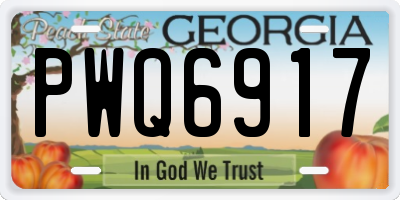 GA license plate PWQ6917