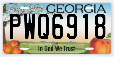 GA license plate PWQ6918