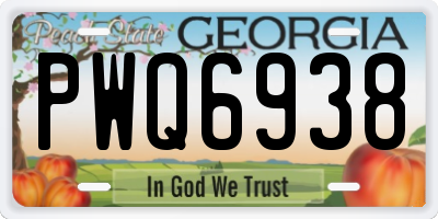 GA license plate PWQ6938