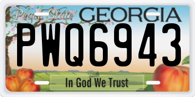 GA license plate PWQ6943