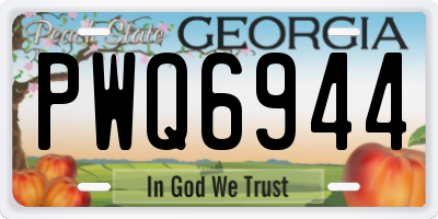 GA license plate PWQ6944