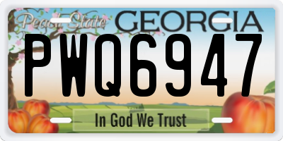 GA license plate PWQ6947