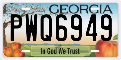 GA license plate PWQ6949