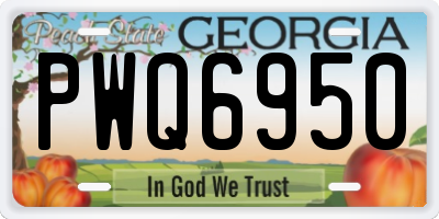 GA license plate PWQ6950