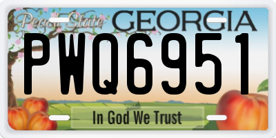 GA license plate PWQ6951