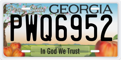 GA license plate PWQ6952