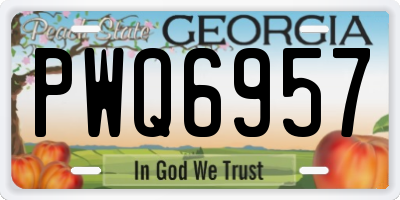 GA license plate PWQ6957