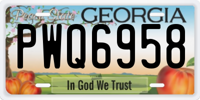 GA license plate PWQ6958