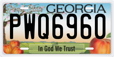 GA license plate PWQ6960