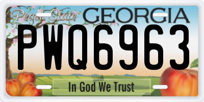 GA license plate PWQ6963