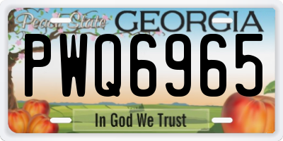 GA license plate PWQ6965