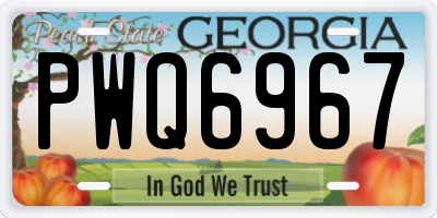 GA license plate PWQ6967