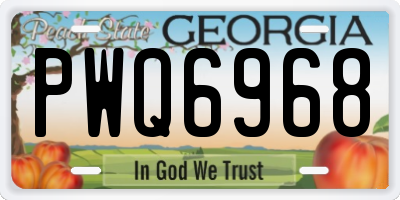 GA license plate PWQ6968