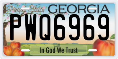 GA license plate PWQ6969