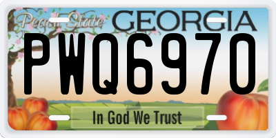 GA license plate PWQ6970