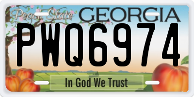 GA license plate PWQ6974