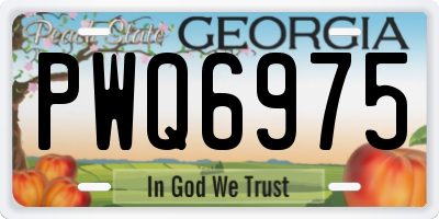 GA license plate PWQ6975