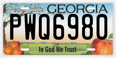 GA license plate PWQ6980