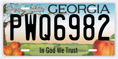 GA license plate PWQ6982