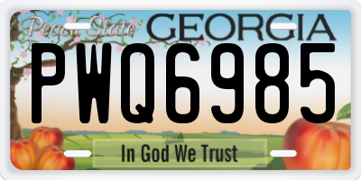 GA license plate PWQ6985
