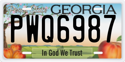 GA license plate PWQ6987