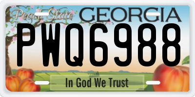 GA license plate PWQ6988