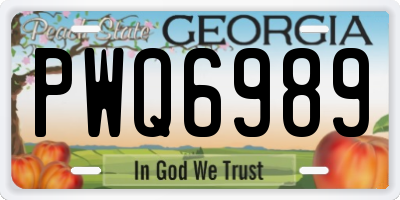 GA license plate PWQ6989
