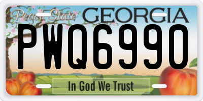 GA license plate PWQ6990